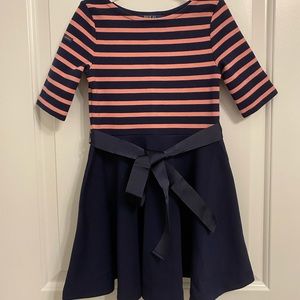 5T girl - Polo Ralph Lauren strip top and navy bottom dress